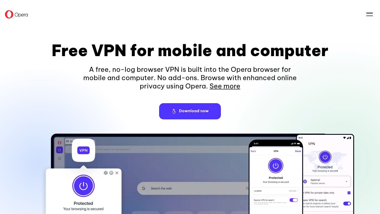 Opera Browser VPN (built-in)