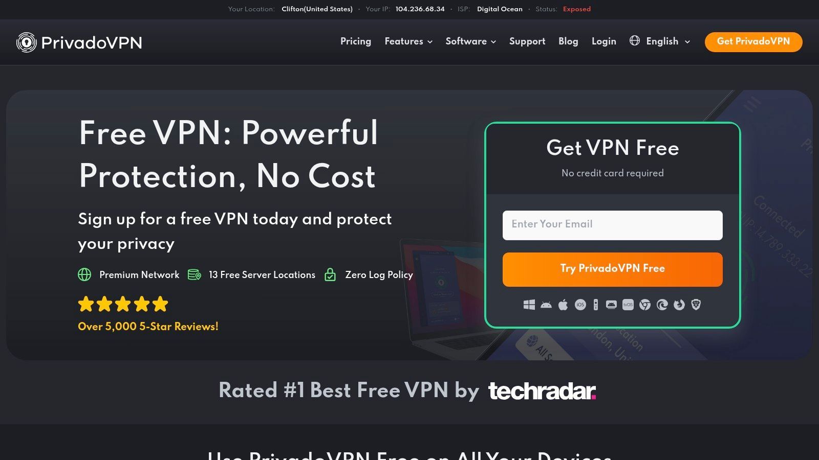 PrivadoVPN Free